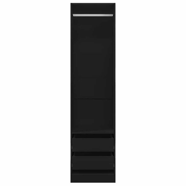 vidaXL 引き出し付き洋服ダンス ブラック 50x50x200cm パーティクルボード