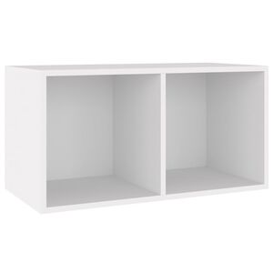 vidaXL レコード収納ボックス ホワイト 71x34x36cm エンジニアリングウッド