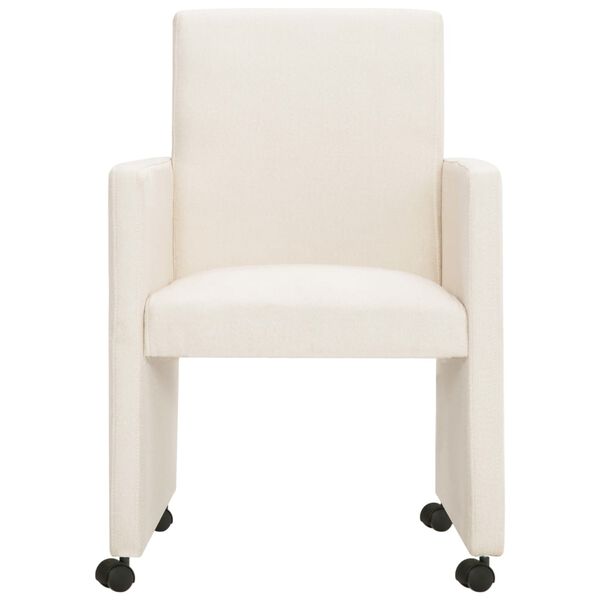 vidaXL ダイニングチェア 2点セット クリーム 布張り