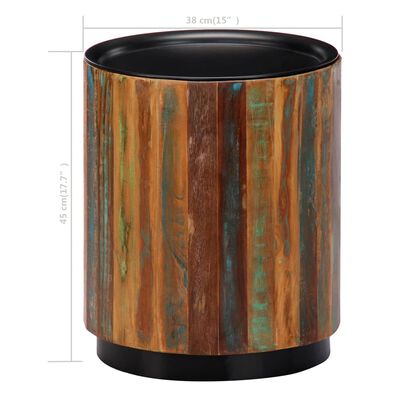 vidaXL コーヒーテーブル 38x45cm 無垢の再生木材