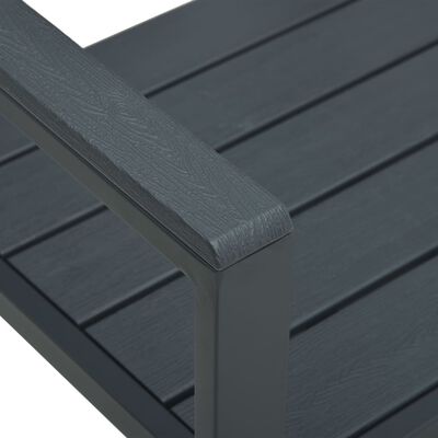 vidaXL ガーデンベンチ 120 cm 高密度ポリエチレン製 ウッド風 グレー