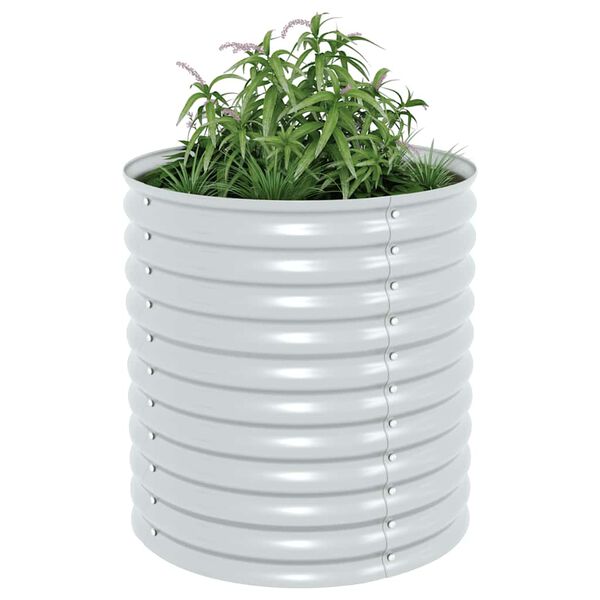 vidaXL ガーデンレイズドプランター 80x80x81cm 亜鉛メッキ鋼製 シルバー