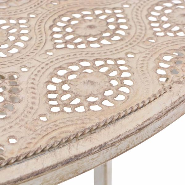 vidaXL ビストロ3点セット クッション付き スチール製 ホワイト