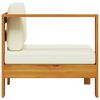vidaXL ミドルソファ アームレスト1点付き クリームホワイト アカシア無垢材
