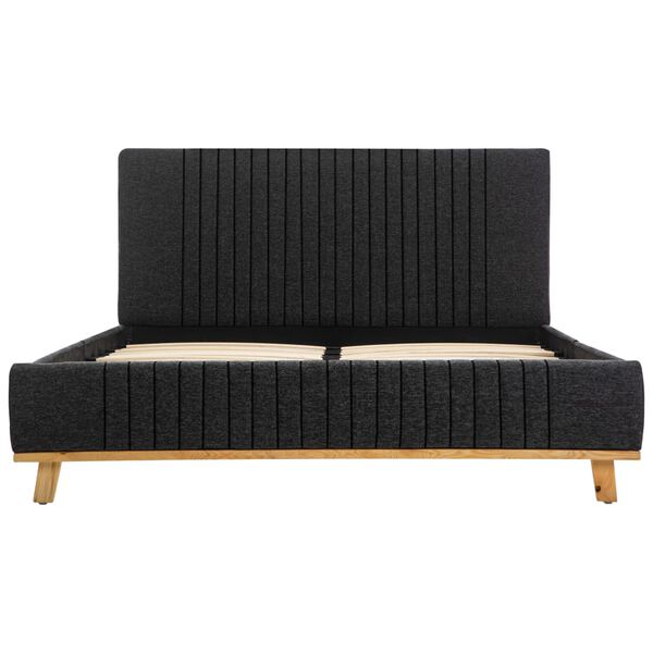 vidaXL ベッドフレーム ダークグレー 布製 120x200cm