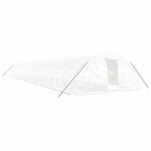 vidaXL スチールフレーム温室 ホワイト 110 m&sup2; 22x5x2.3 m