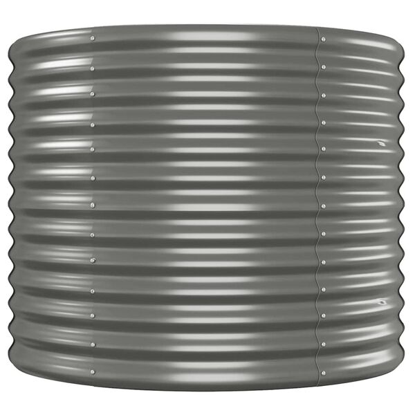 vidaXL ガーデンプランター 粉体塗装スチール 620x80x68 cm グレー