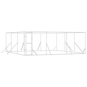 vidaXL 屋外用犬小屋 シルバー 6x6x2m 亜鉛メッキ鋼製