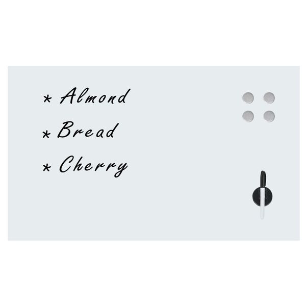 vidaXL 壁掛け用 マグネットホワイトボード ガラス 100x60cm