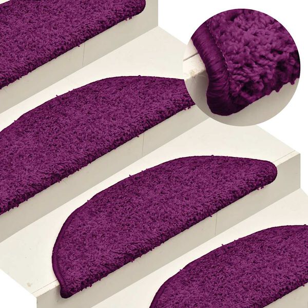 vidaXL 階段マット 15枚入り 56x17x3 cm ピンク 半円形