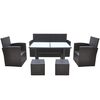 vidaXL 屋外ダイニング6点セット クッション付き ポリラタン製 ブラウン
