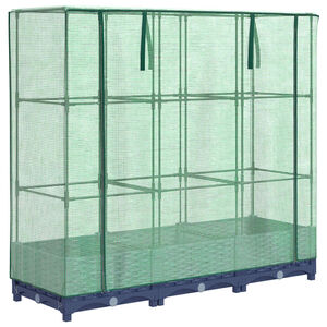 vidaXL レイズドベッド（温室カバー付き）ラタン調 120x40x123 cm