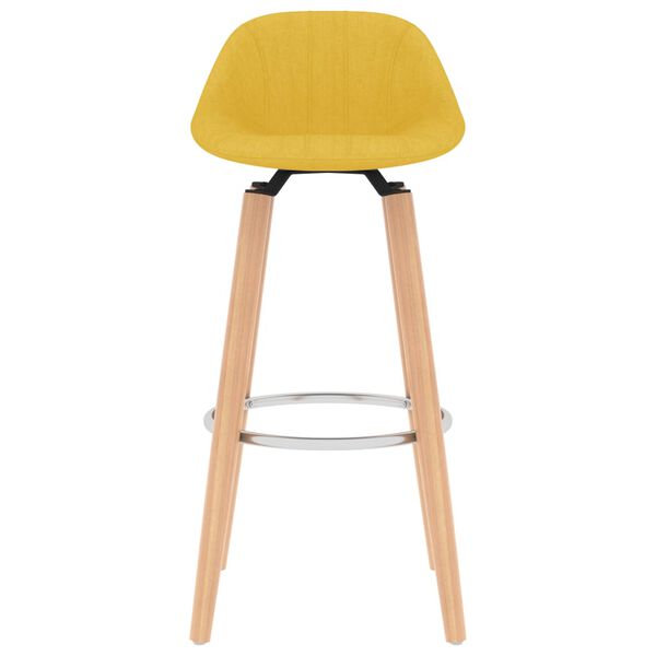 vidaXL バースツール 2点 マスタードイエロー 布製