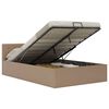 vidaXL 油圧式収納ベッドフレーム カプチーノ 合成皮革製 120x200cm