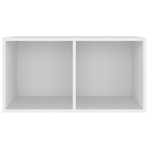 vidaXL レコード収納ボックス ホワイト 71x34x36cm エンジニアリングウッド