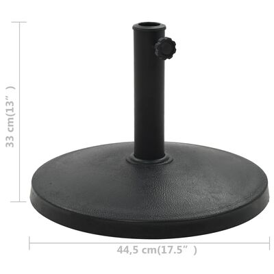 vidaXL パラソルベース 丸型 ポリエステル樹脂 10 kg ブラック