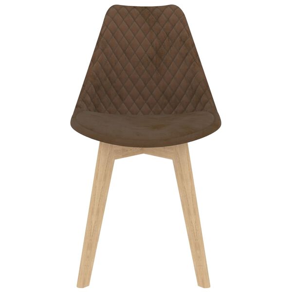 vidaXL ダイニングチェア 2点 ブラウン ベルベット製