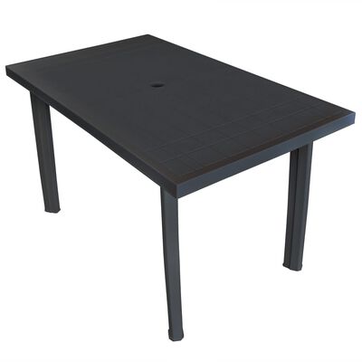vidaXL ガーデンテーブル アントラシート 126x76x72cm プラスチック製