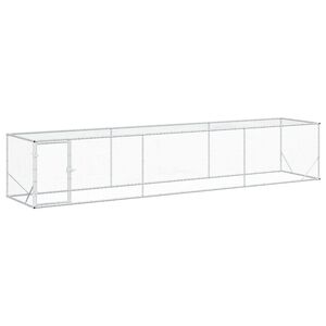 vidaXL 鶏小屋 シルバー 500 x 100 x 100 cm 亜鉛メッキ鋼板