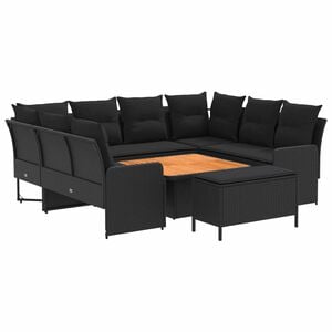 vidaXL 家具セット 7 個 ブラック PEラタン