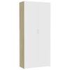 vidaXL ストレージキャビネット ホワイト＆ソノマオーク 80x35.5x180cm パーティクルボード