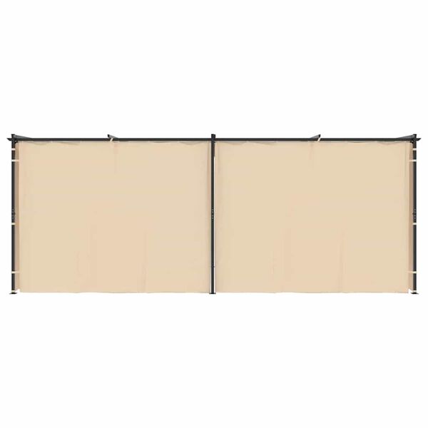 vidaXL ガゼボ カーテン付き 3x6m クリーム スチール製