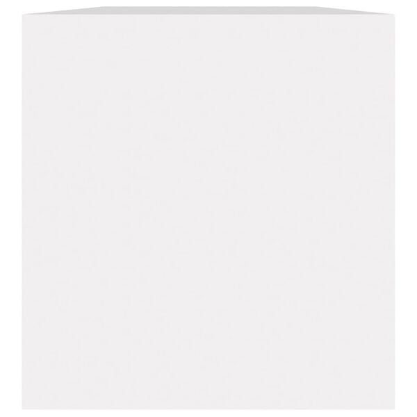 vidaXL レコード収納ボックス ホワイト 71x34x36cm エンジニアリングウッド