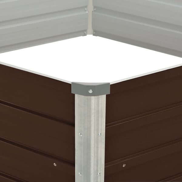 vidaXL ガーデンレイズドベッド ブラウン 1129x129x45 cm 亜鉛メッキ鋼製