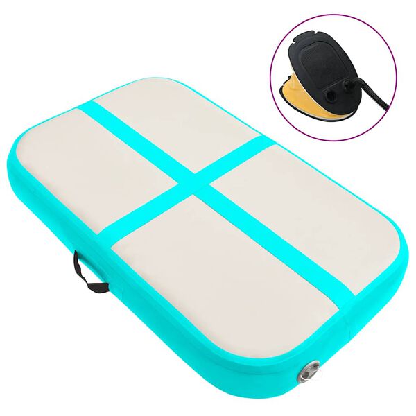 vidaXL エア体操マット ポンプ付き 60x100x20cm PVC製 グリーン