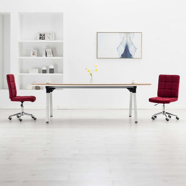 vidaXL ダイニングチェア 2点 ワイン 布製