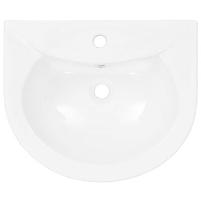 vidaXL 独立型洗面台 台座付き 陶器製 ホワイト 520x440x190 mm