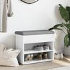 vidaXL シューベンチ ホワイト 62x32x50 cm エンジニアードウッド