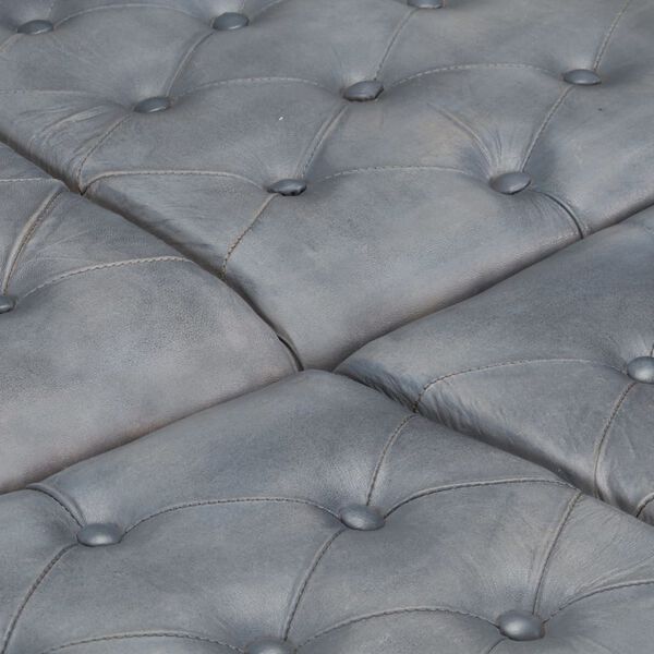 vidaXL 厚手クッション グレー 80x80x43cm 本革製