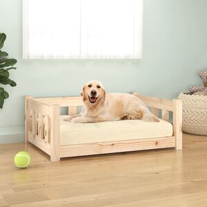 vidaXL 犬用ベッド 75.5x55.5x28 cm 無垢材 パイン材
