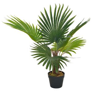 vidaXL 人工観葉植物 ヤシの木 ポット付き 70cm グリーン