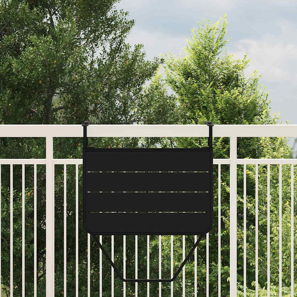 vidaXL ハンギングバルコニーテーブル ブラック 60 x 39 x 65 cm スチール