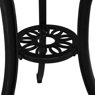 vidaXL ガーデンテーブル 62x62x65cm アルミ鋳物 ブラック