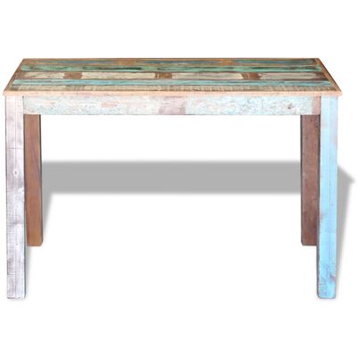 vidaXL ダイニングテーブル 無垢再生木材 115x60x76cm