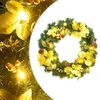 vidaXL クリスマスリース LEDライト付き グリーン 60cm PVC製
