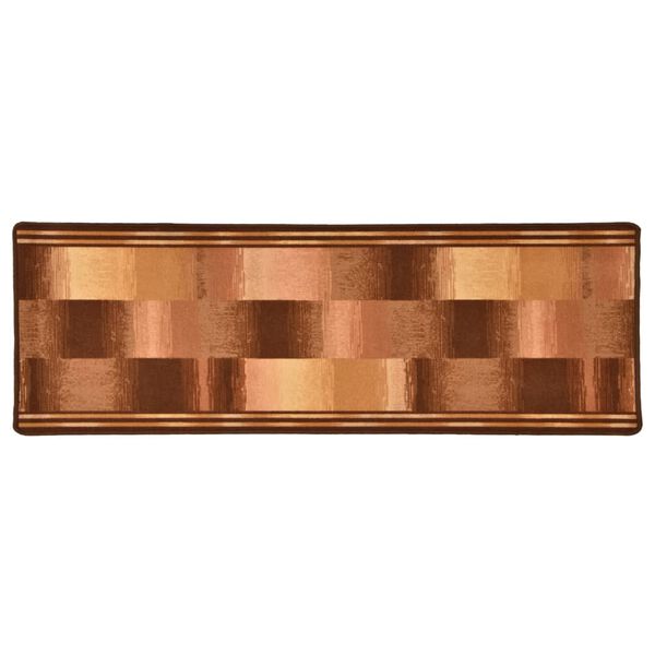 vidaXL カーペットランナー ブロック柄 滑り止めジェル付き ベージュ 67x120cm