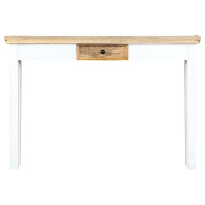 vidaXL コンソールテーブル 110x35x75cm ホワイト＆ブラウン マンゴー無垢材