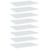 vidaXL 本棚ボード 8点 ハイグロスホワイト 60x40x1.5cm パーティクルボード