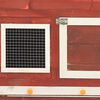 vidaXL うさぎ小屋 レッド＆ホワイト 140x63x120cm モミ無垢材