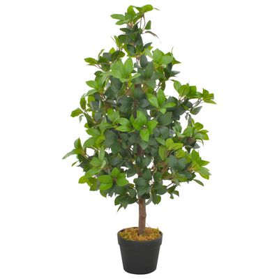vidaXL 人工観葉植物 月桂樹 (ローレル) ポット付き 90cm グリーン