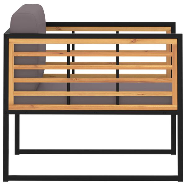 vidaXL ガーデンチェア 2点 クッション付き アカシア無垢材 ダークグレー