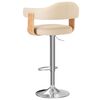 vidaXL バースツール 2点セット クリーム 曲げ木＆合成皮革製