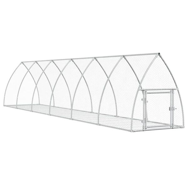 vidaXL ウサギ小屋 シルバー 105x600x120cm 亜鉛メッキ鋼