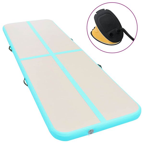 vidaXL エア体操マット ポンプ付き 300x100x10cm PVC製 グリーン