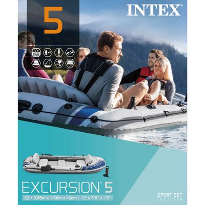 INTEX Intex Excursion 5セット インフレータブルボート オール＆ポンプ付き 68325NP