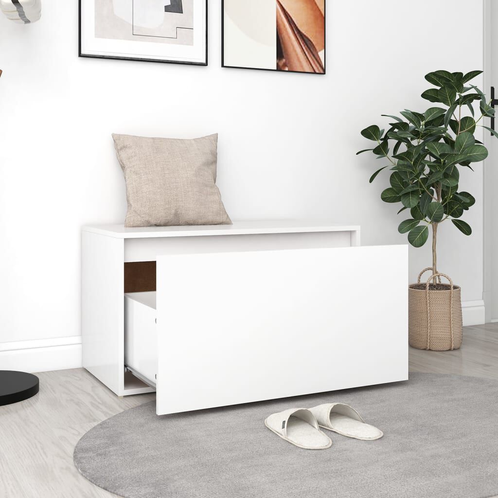 【在庫セール】vidaXL ホールベンチ 80x40x45 cm ホワイト エン vidaXL ホールベンチ 80x40x45 cm ホワイト エンジニアリングウッド